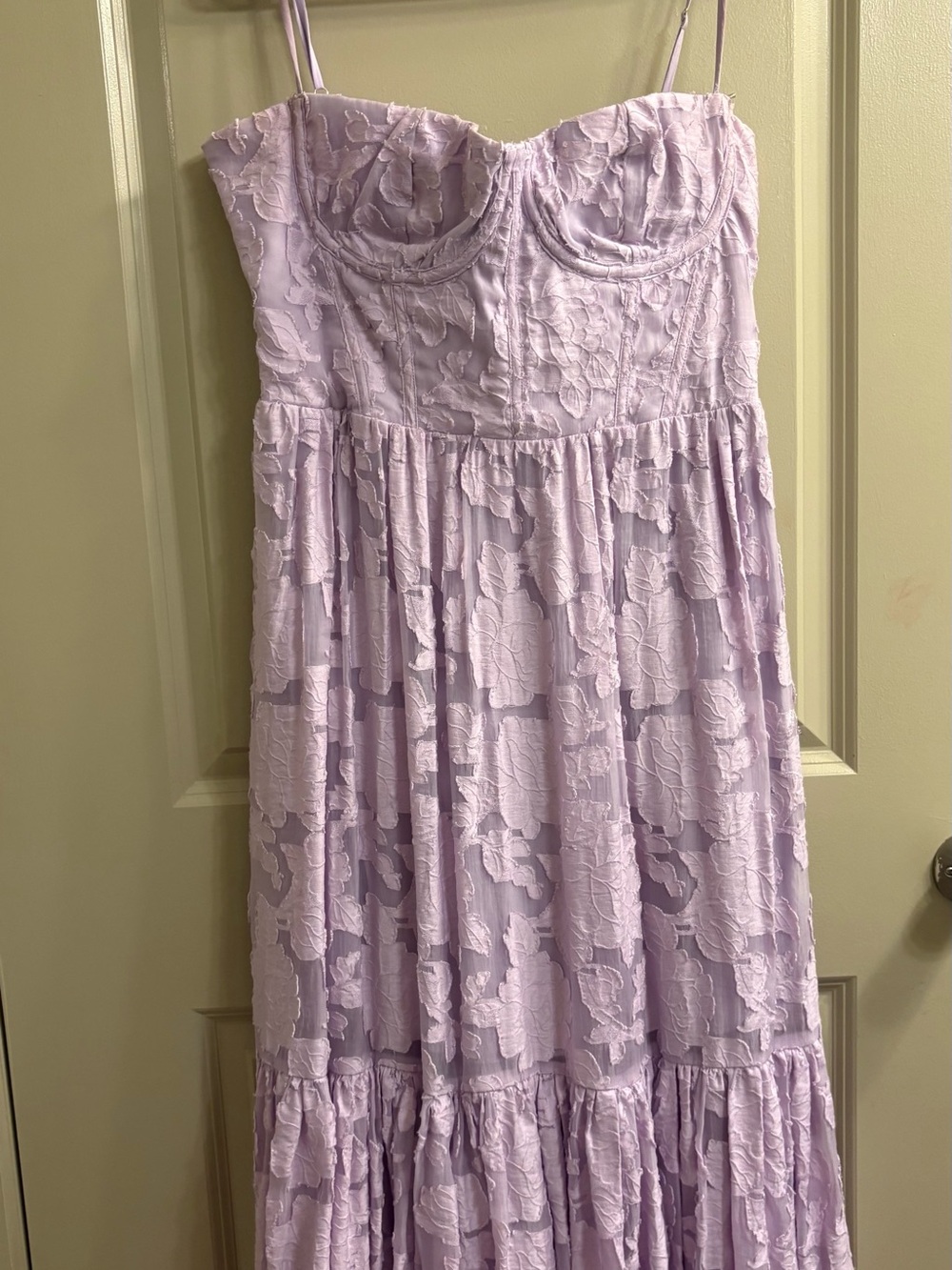 House of CB Lilac Lace Bustier Midi Dress - Picture 3 of 4